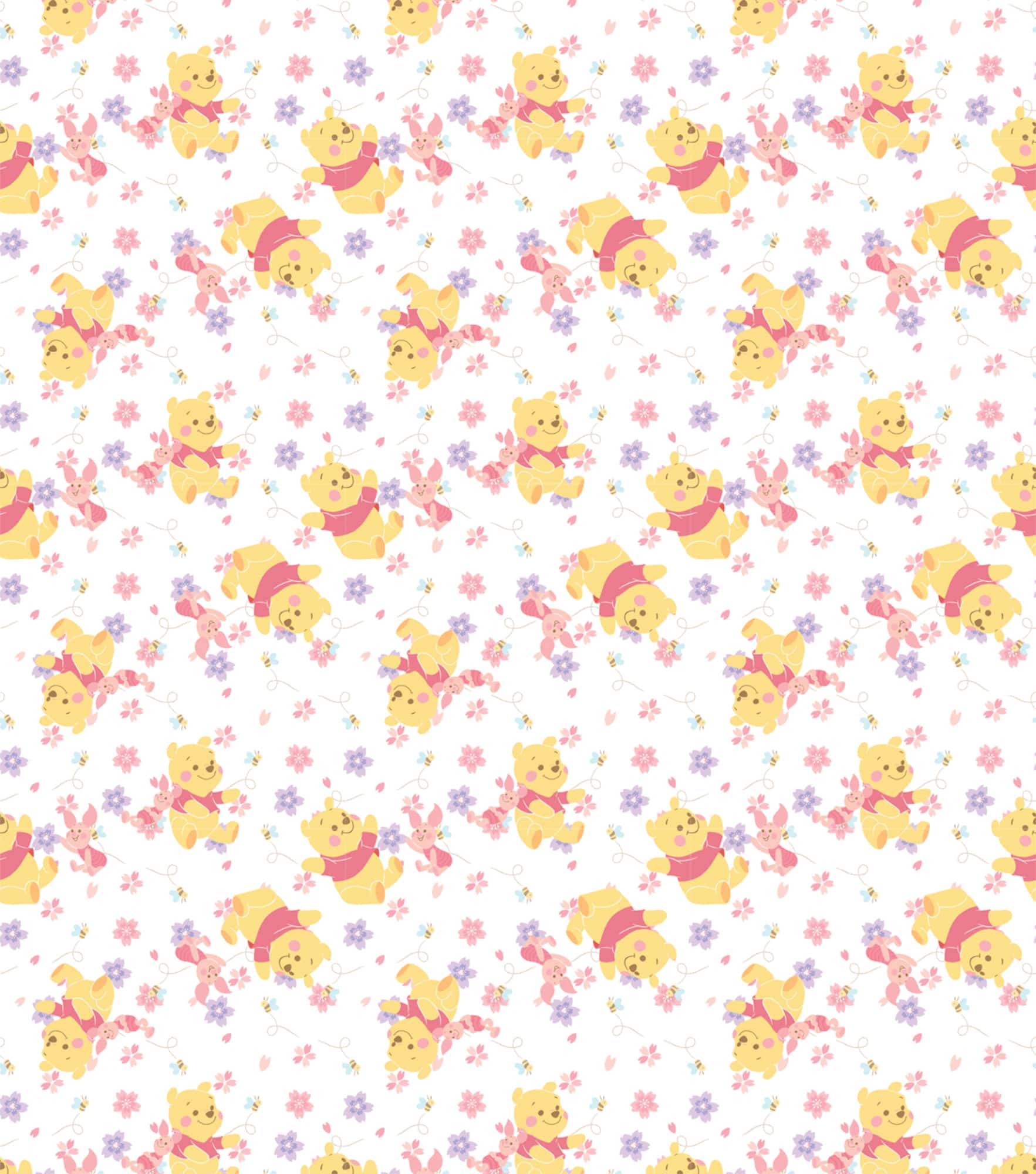 Disney® Pooh & Piglet Flowers Cotton Fabric